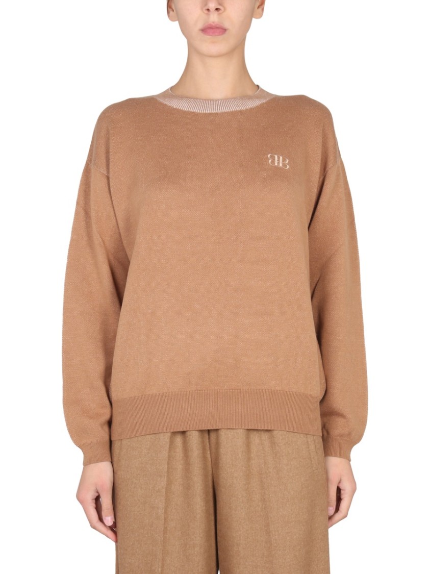 Ballantyne Cross-Neck Long-Sleeved Shirt With Embroidered Logo Neutraal