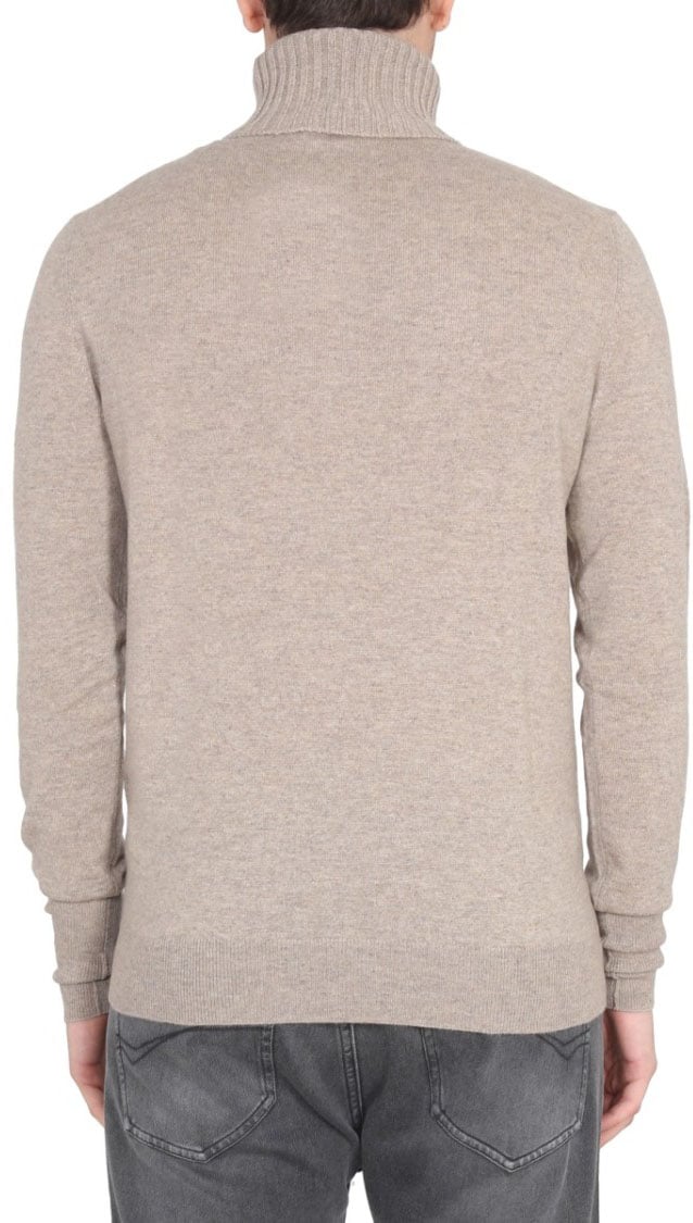 Ballantyne Cross-Neck Ribbed Cashmere Turtleneck Sweater Roze