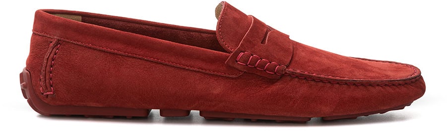 Bally Suede Bordeaux Penny Loafer Divers