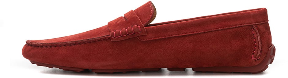 Bally Suede Bordeaux Penny Loafer Divers