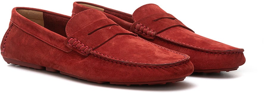 Bally Suede Bordeaux Penny Loafer Divers