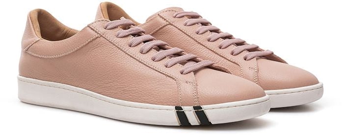 Bally Pink Leather Low Top Sneakers Roze
