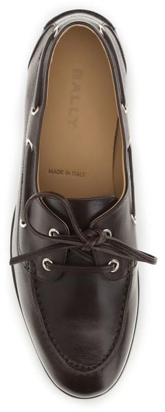 Bally Brown Calf Leather Bos Taurus Slip-On Loafers Bruin