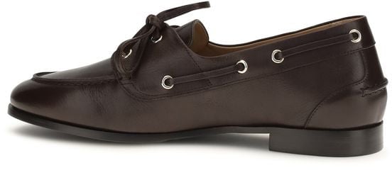 Bally Brown Calf Leather Bos Taurus Slip-On Loafers Bruin
