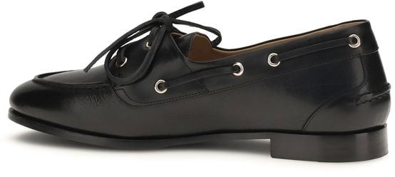 Bally Black Calf Leather Bos Taurus Slip-On Loafers Zwart