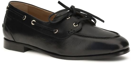 Bally Black Calf Leather Bos Taurus Slip-On Loafers Zwart