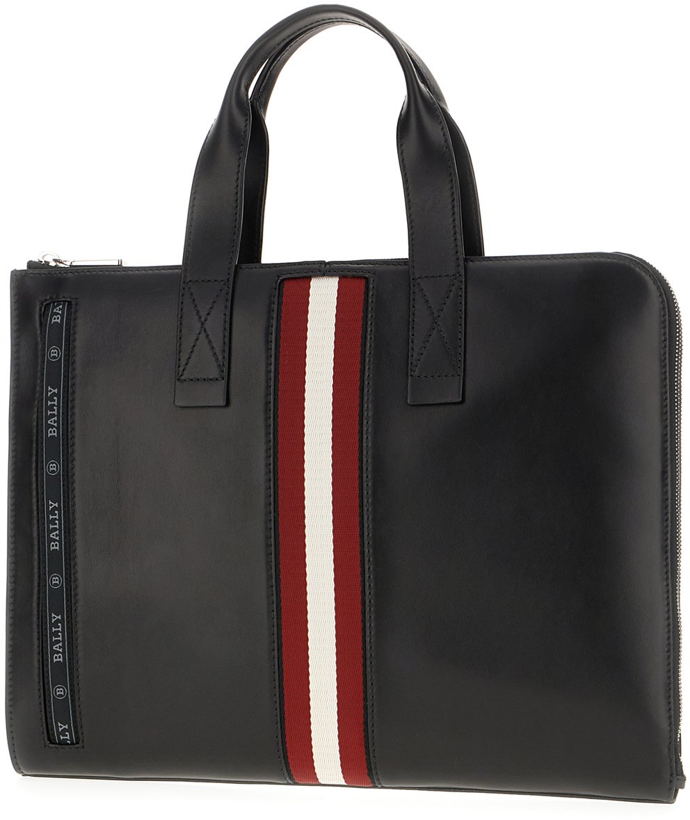 Bally Bally Black leather Henri document case Zwart