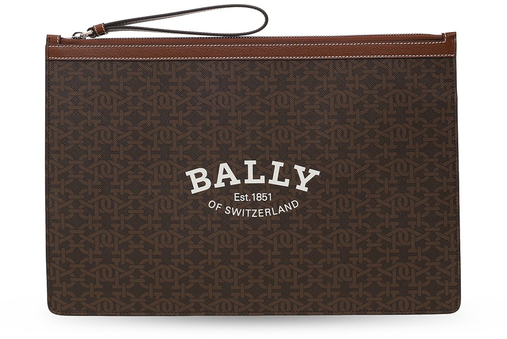 Bally Bollis Logo Large Clutch Bag Bruin