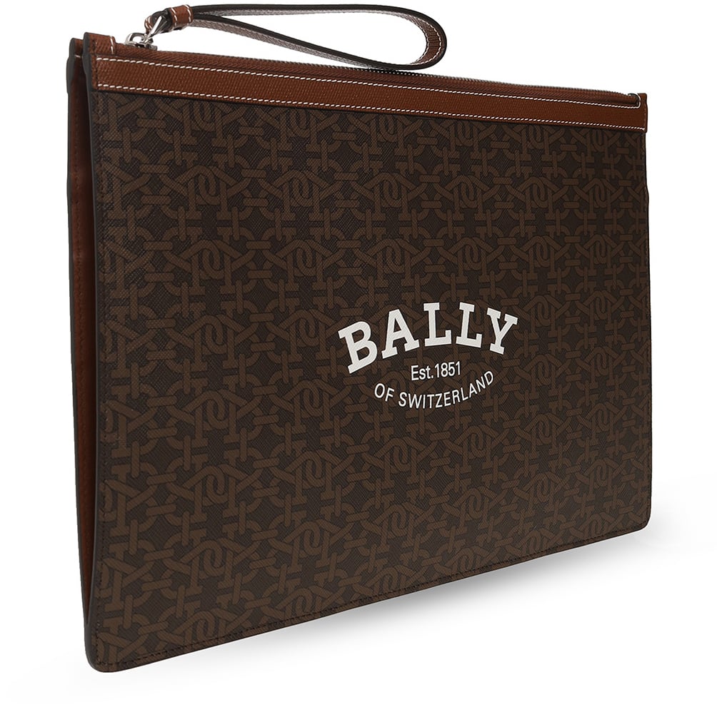 Bally Bollis Logo Large Clutch Bag Bruin