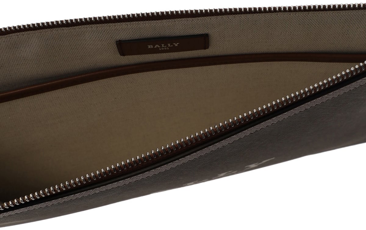 Bally Bollis Logo Large Clutch Bag Bruin