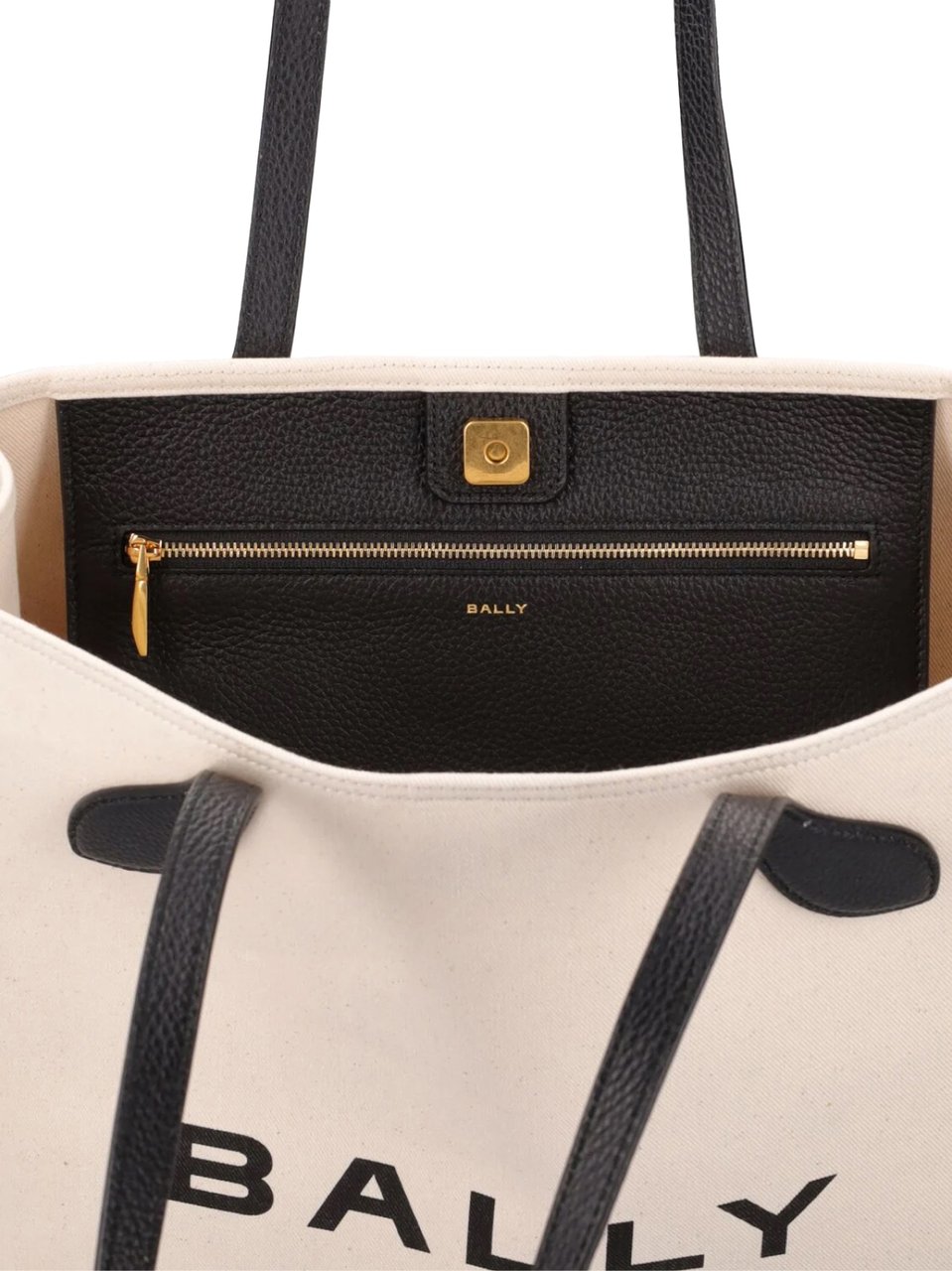 Bally Bar Keep On Logo Tote Bag Beige