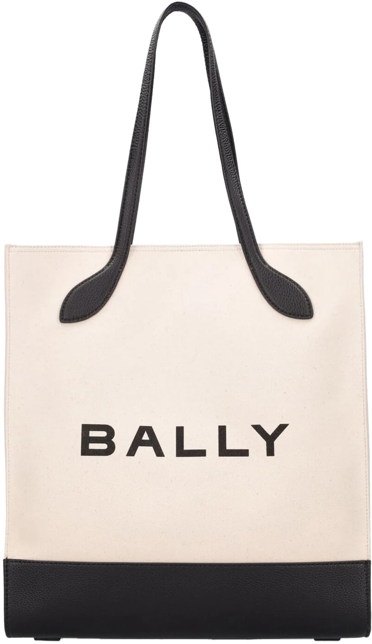 Bally Bar Keep On Logo Tote Bag Beige