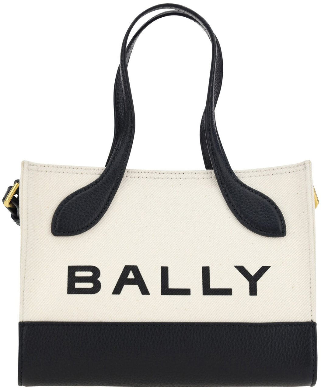 Bally Bally White and Black Leather Mini Handbag Zwart