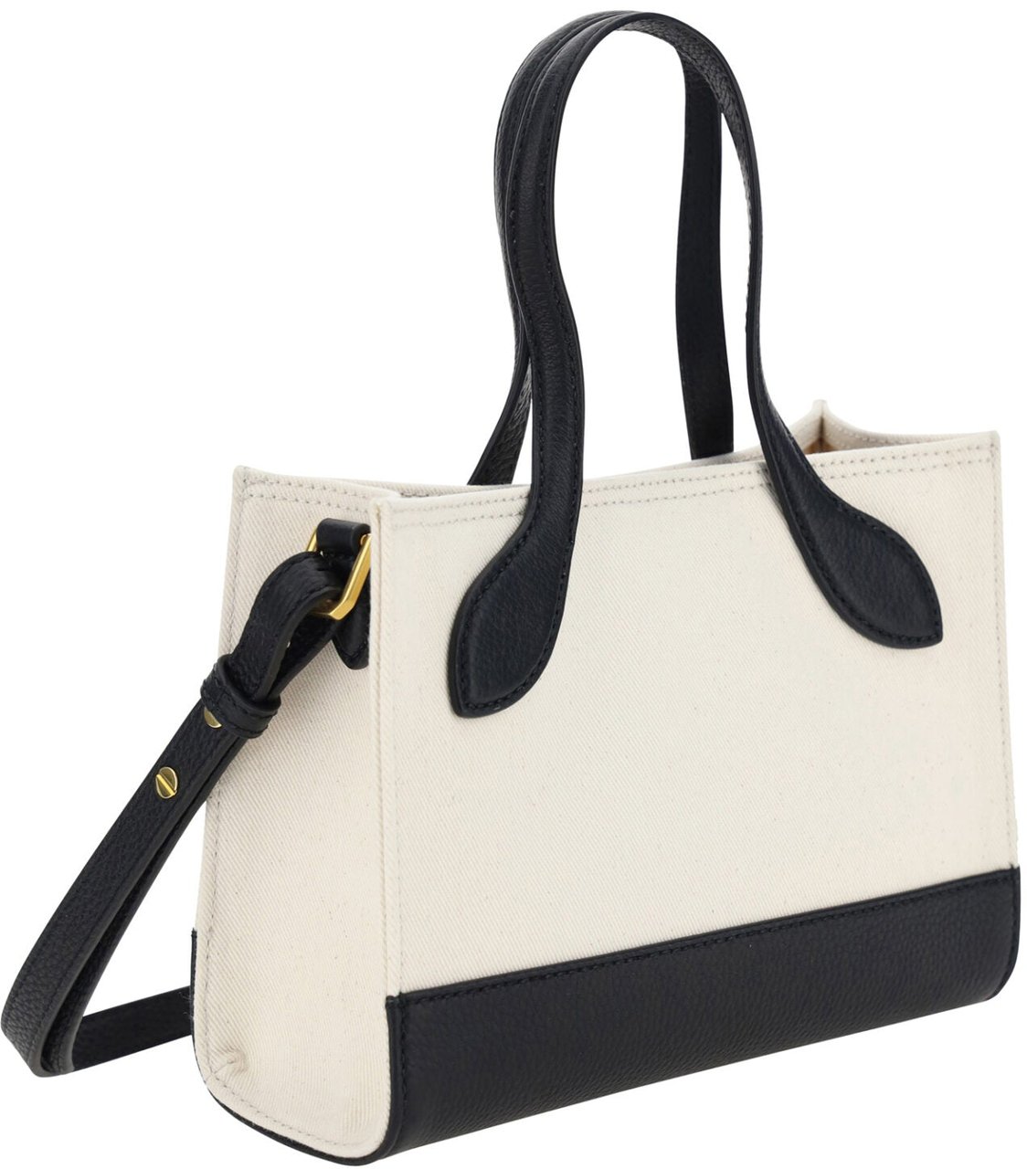 Bally Bally White and Black Leather Mini Handbag Zwart