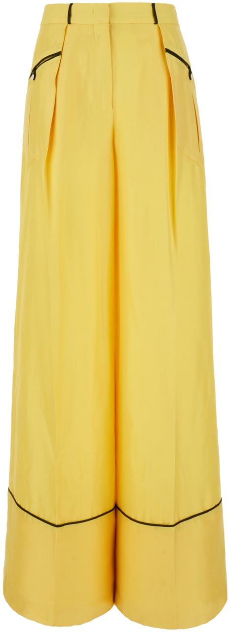 Bally Bally Yellow silk pants Geel