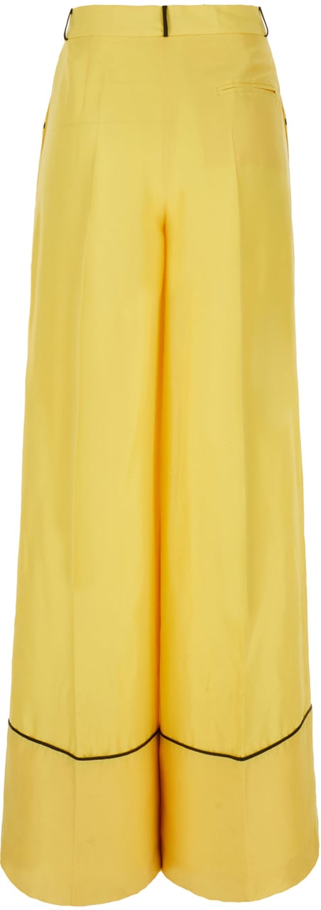 Bally Bally Yellow silk pants Geel
