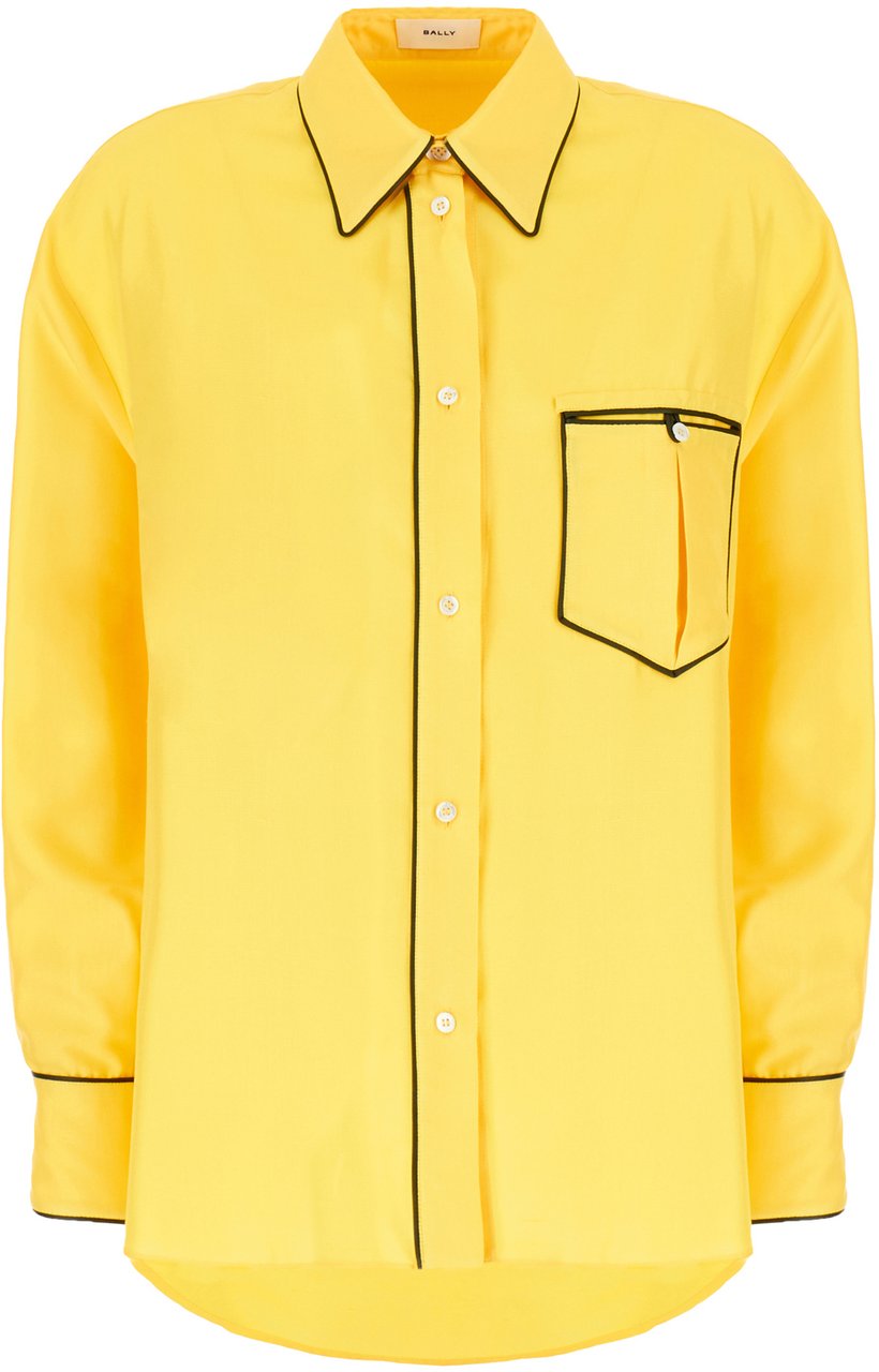 Bally Bally Yellow silk shirt Geel