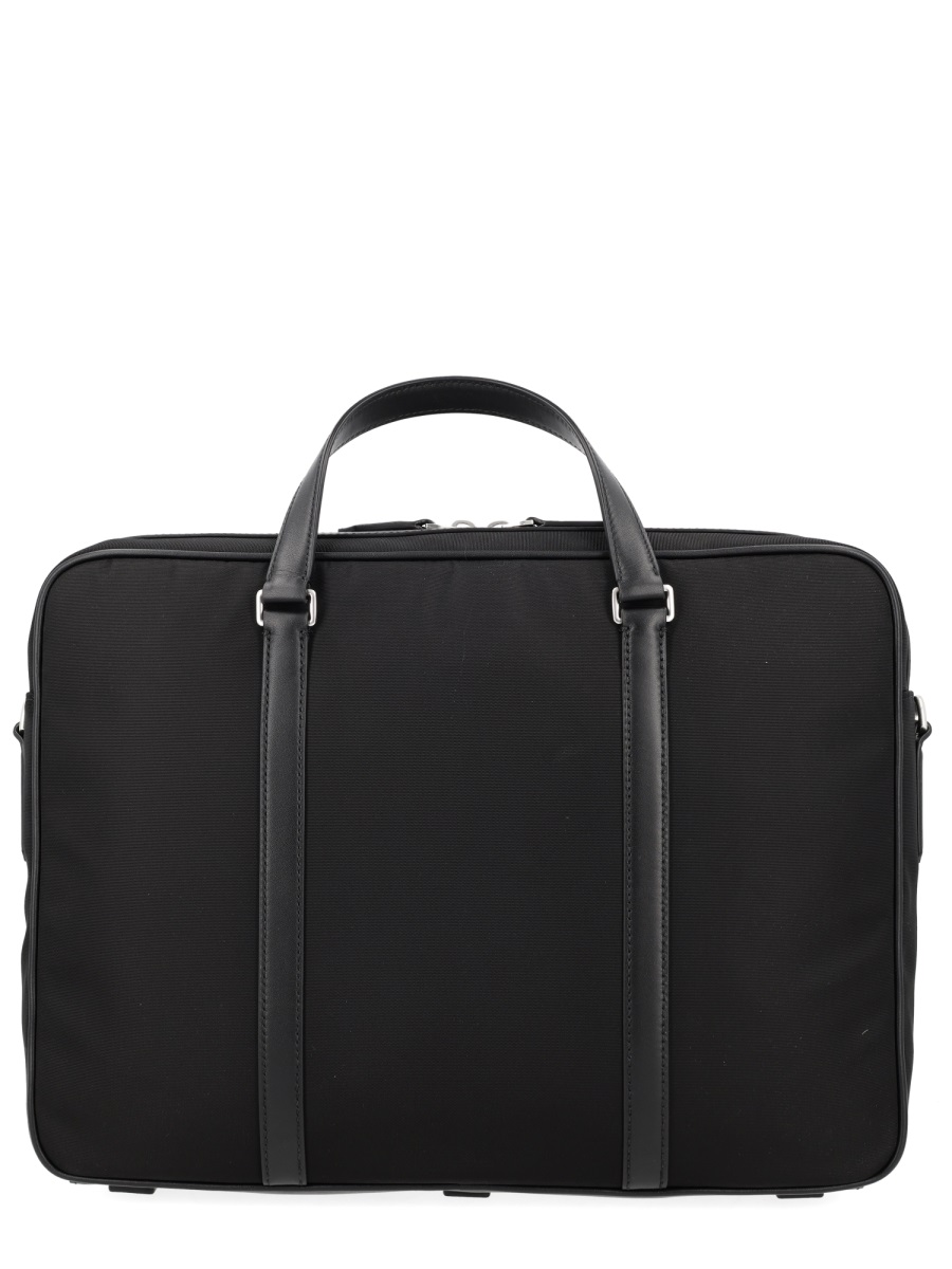 Bally Code Polyamide Vertical Stripe Briefcase Zwart