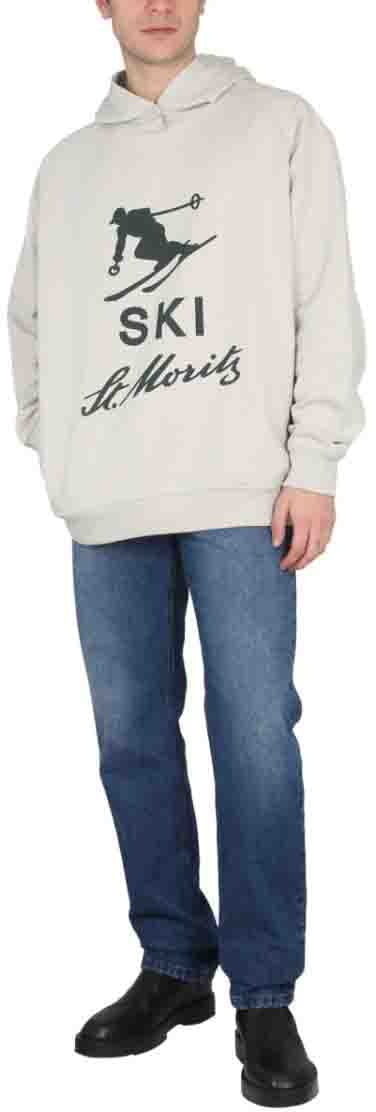 Bally Buttoned Hood Sweatshirt Wit