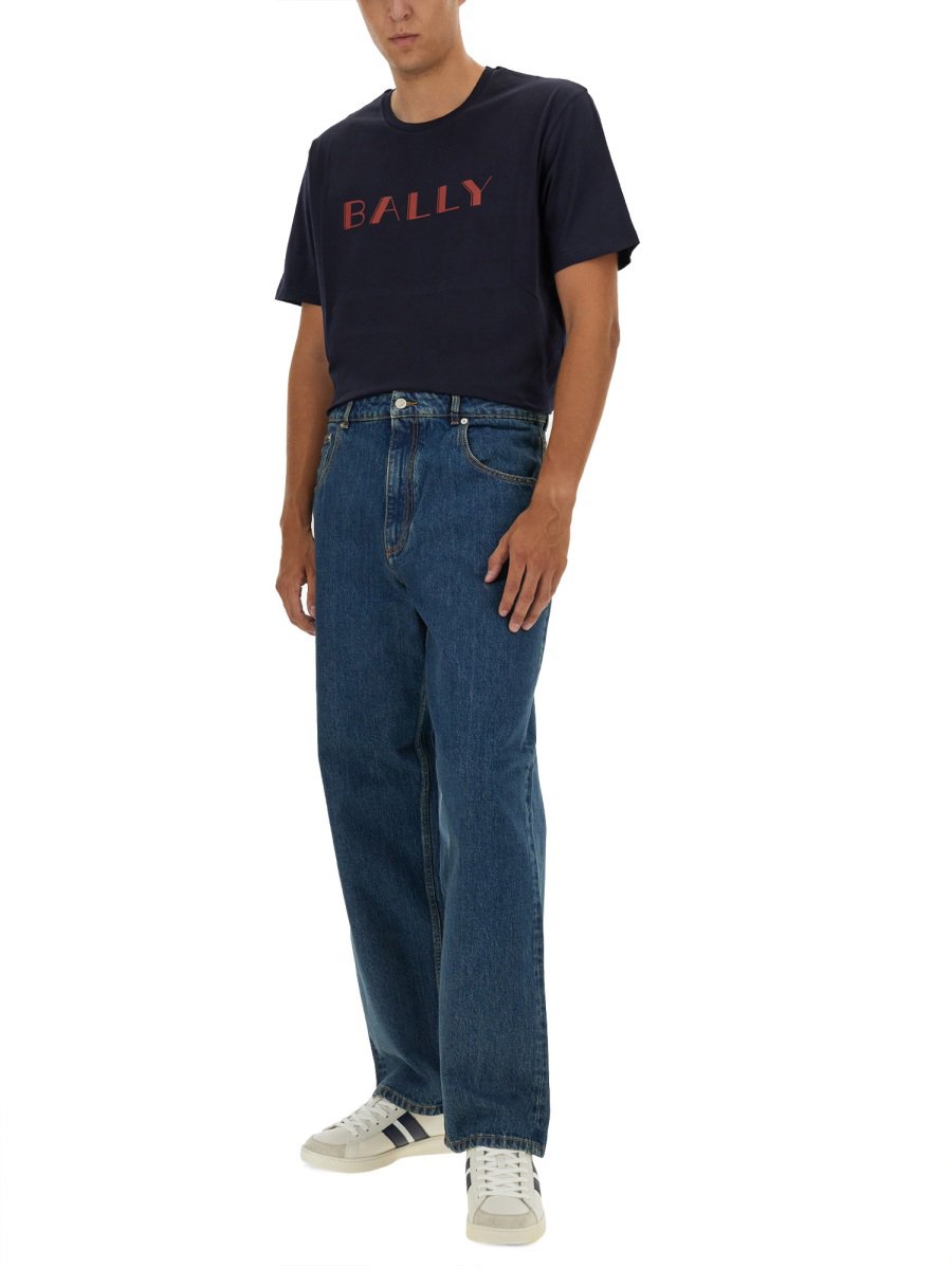 Bally Relaxed-Fit Black T-Shirt with Logo Detail Zwart