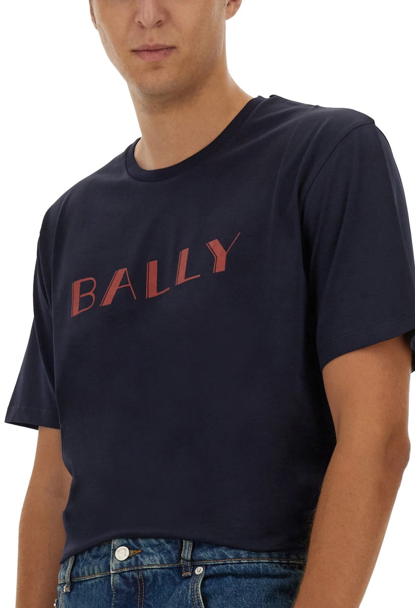 Bally Relaxed-Fit Black T-Shirt with Logo Detail Zwart
