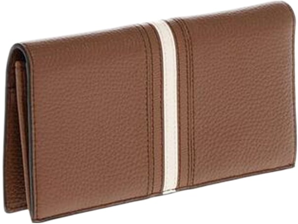 Bally Textured Calfskin Wallet with Contrasting Stripe Detail Zwart