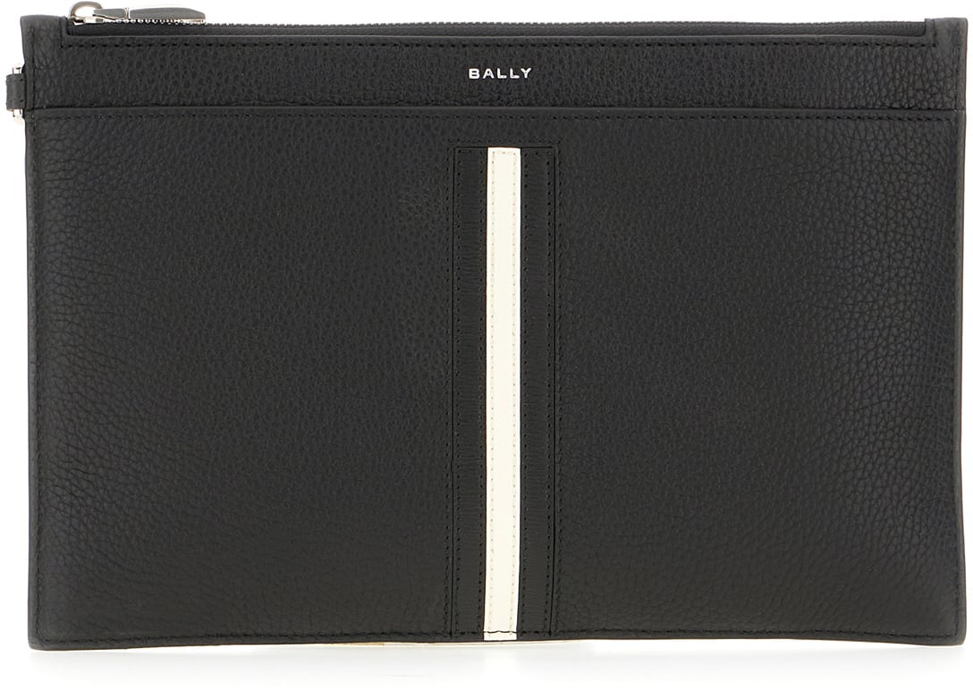 Bally Bally Black leather clutch Zwart