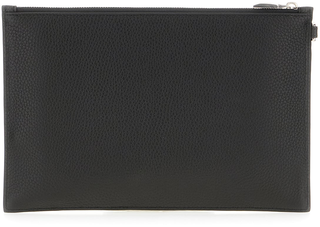 Bally Bally Black leather clutch Zwart