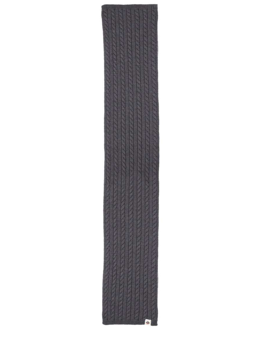 Bally Cable Knit Merino Wool Scarf Grijs