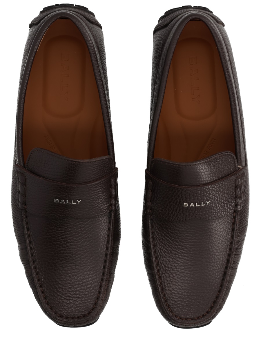 Bally Driver Pilot Brown Calf Leather Loafers Zwart