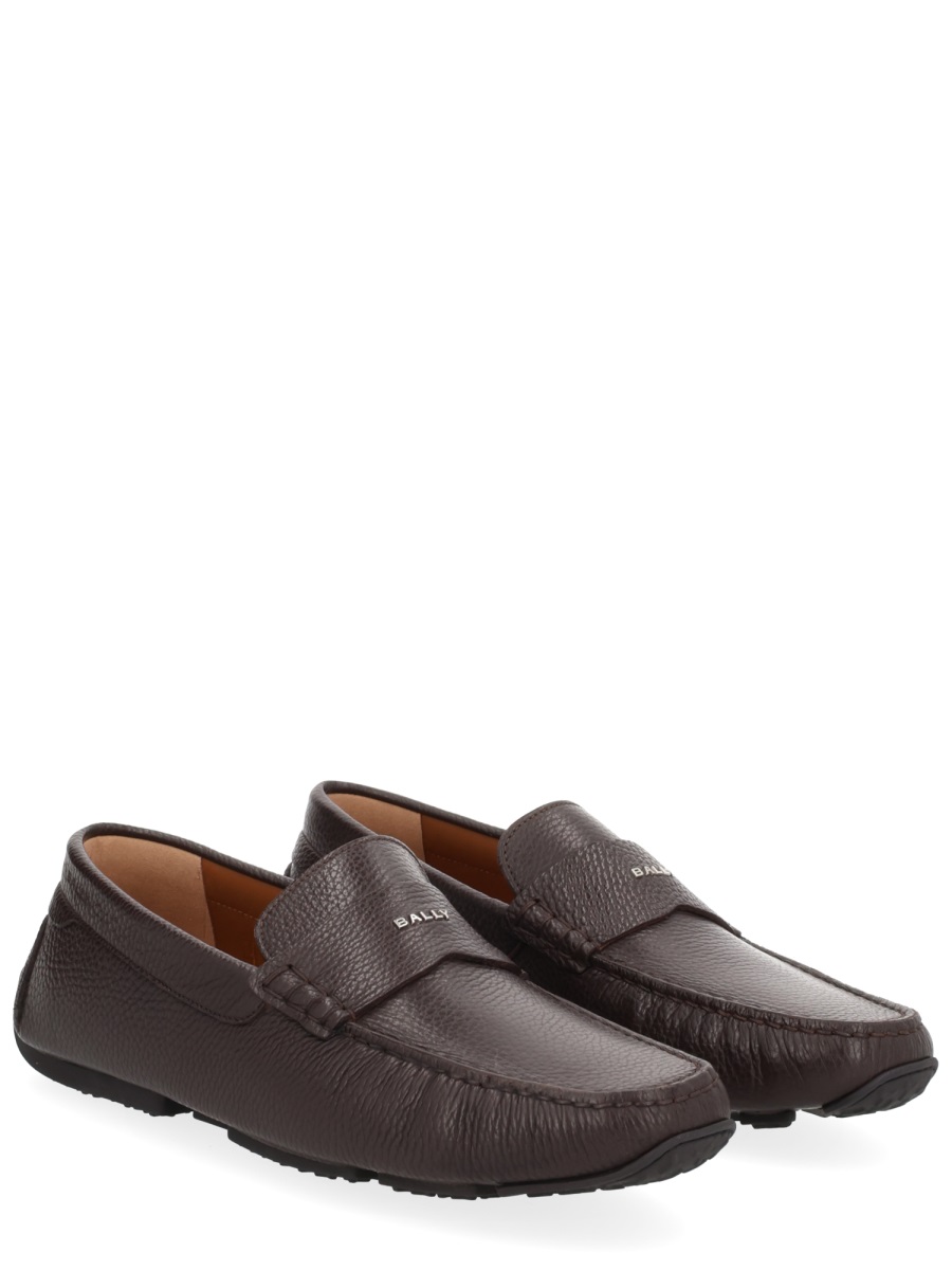 Bally Driver Pilot Brown Calf Leather Loafers Zwart