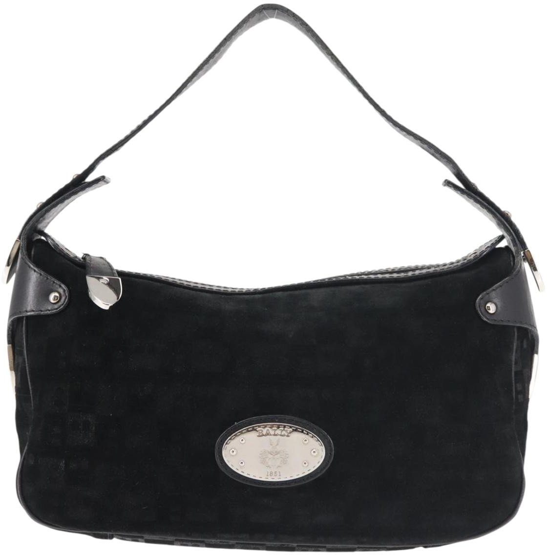 Bally Bally Vintage Shoulder Bag Suede Zwart