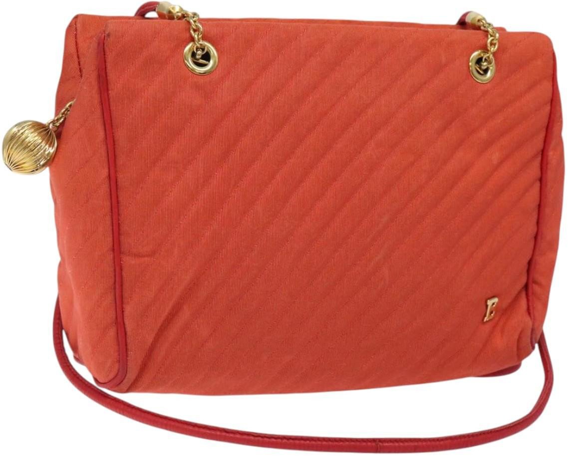 Bally Bally Vintage Shoulder Bag Nylon Oranje