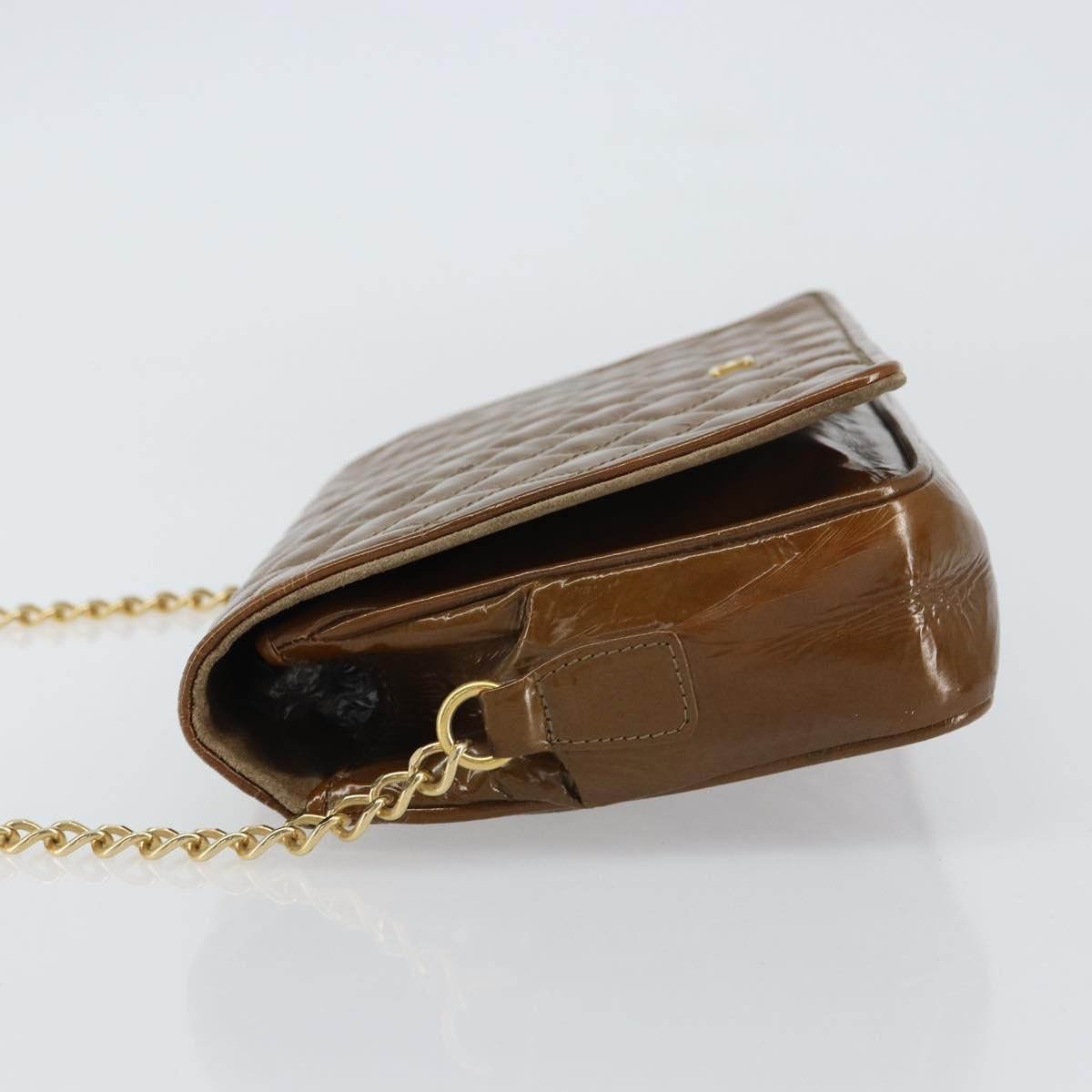 Bally Vintage Chain Quilted Patent leather Bruin