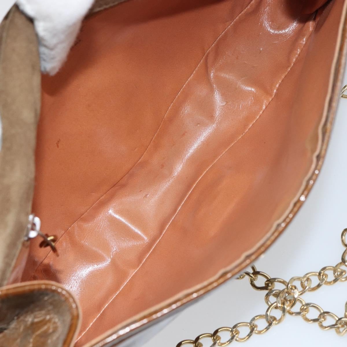 Bally Bally Vintage Chain Shoulder Bag Quilted Patent leather Bruin