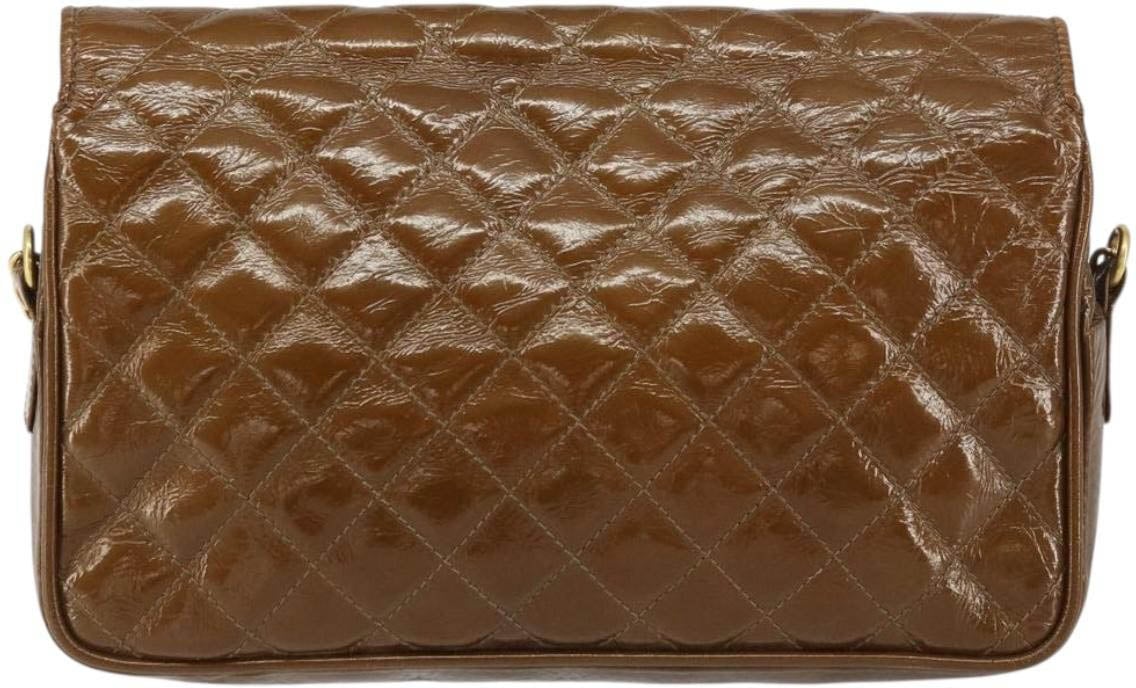 Bally Vintage Chain Quilted Patent leather Bruin