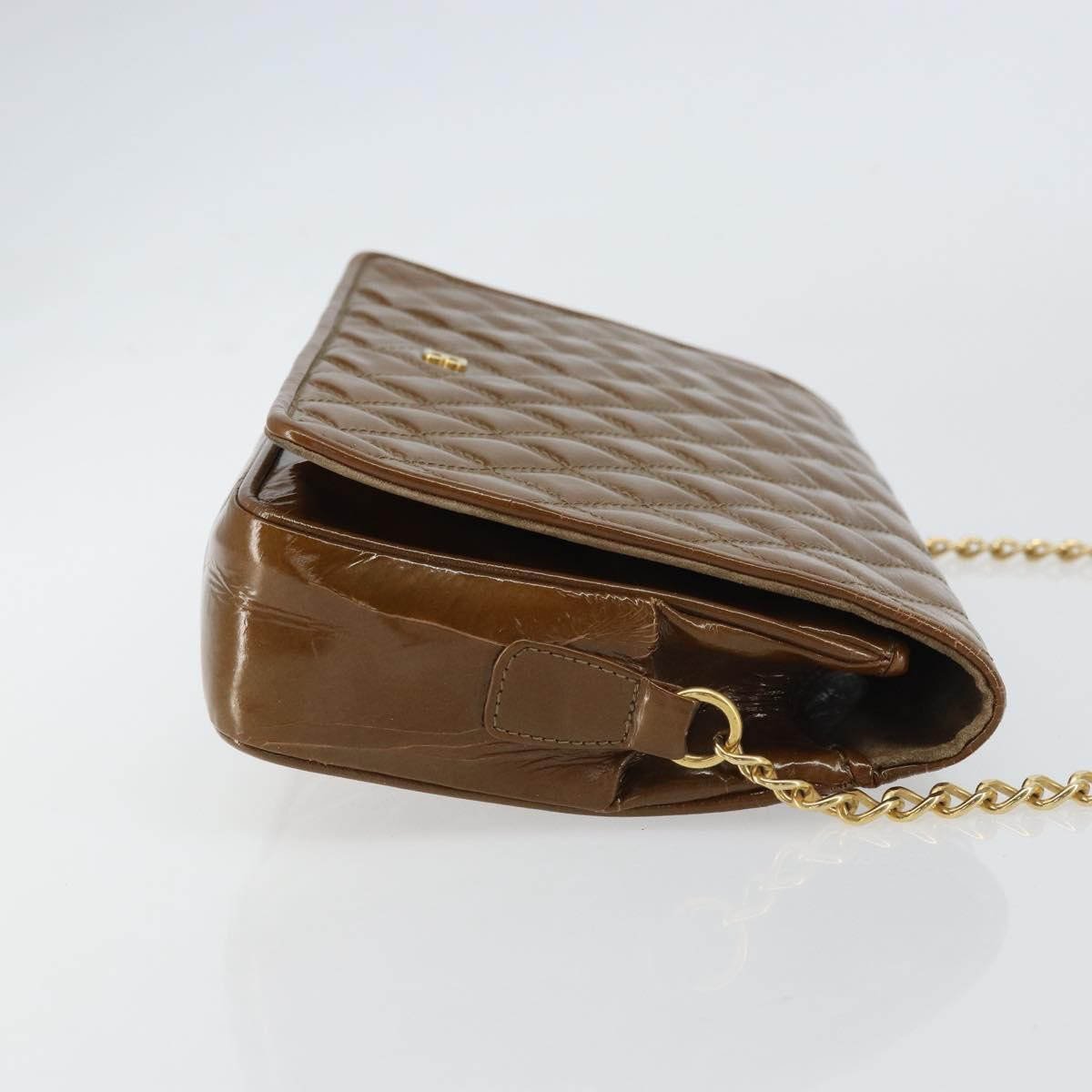 Bally Vintage Chain Quilted Patent leather Bruin
