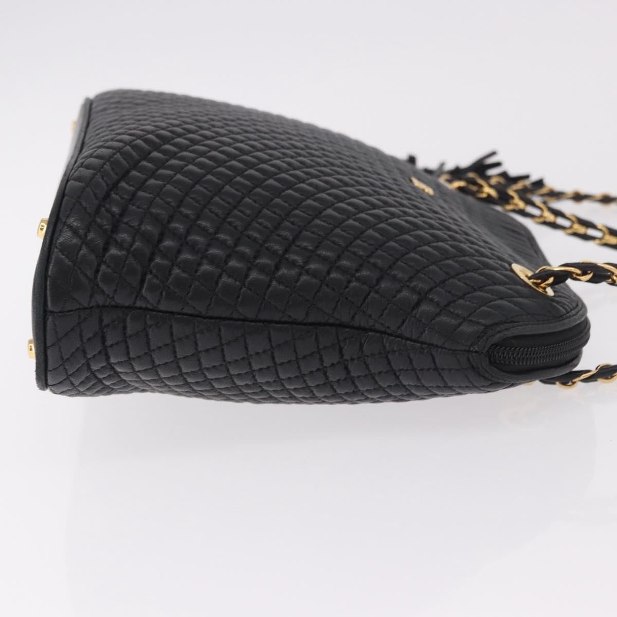 Bally Vintage Chain Quilted Leather Zwart