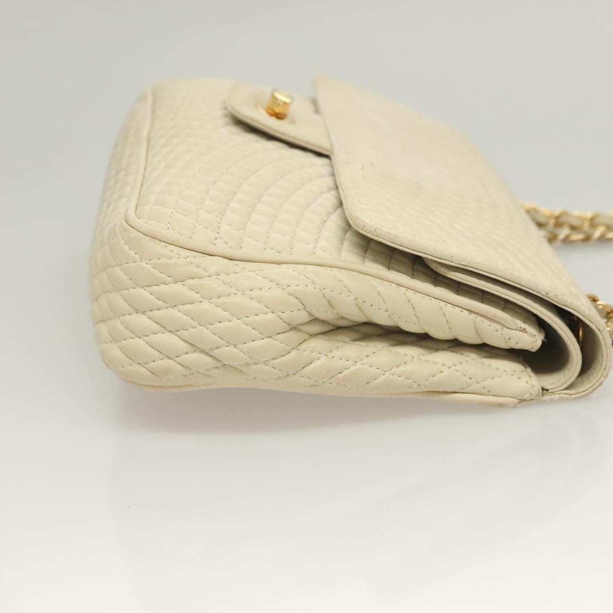 Bally Bally Vintage Chain Shoulder Bag Quilted Leather Wit