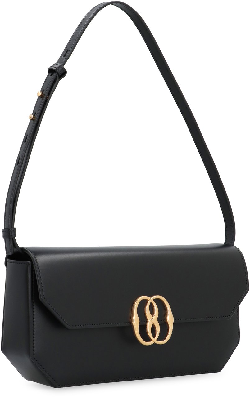 Bally Emblem Folio leather shoulder bag Zwart