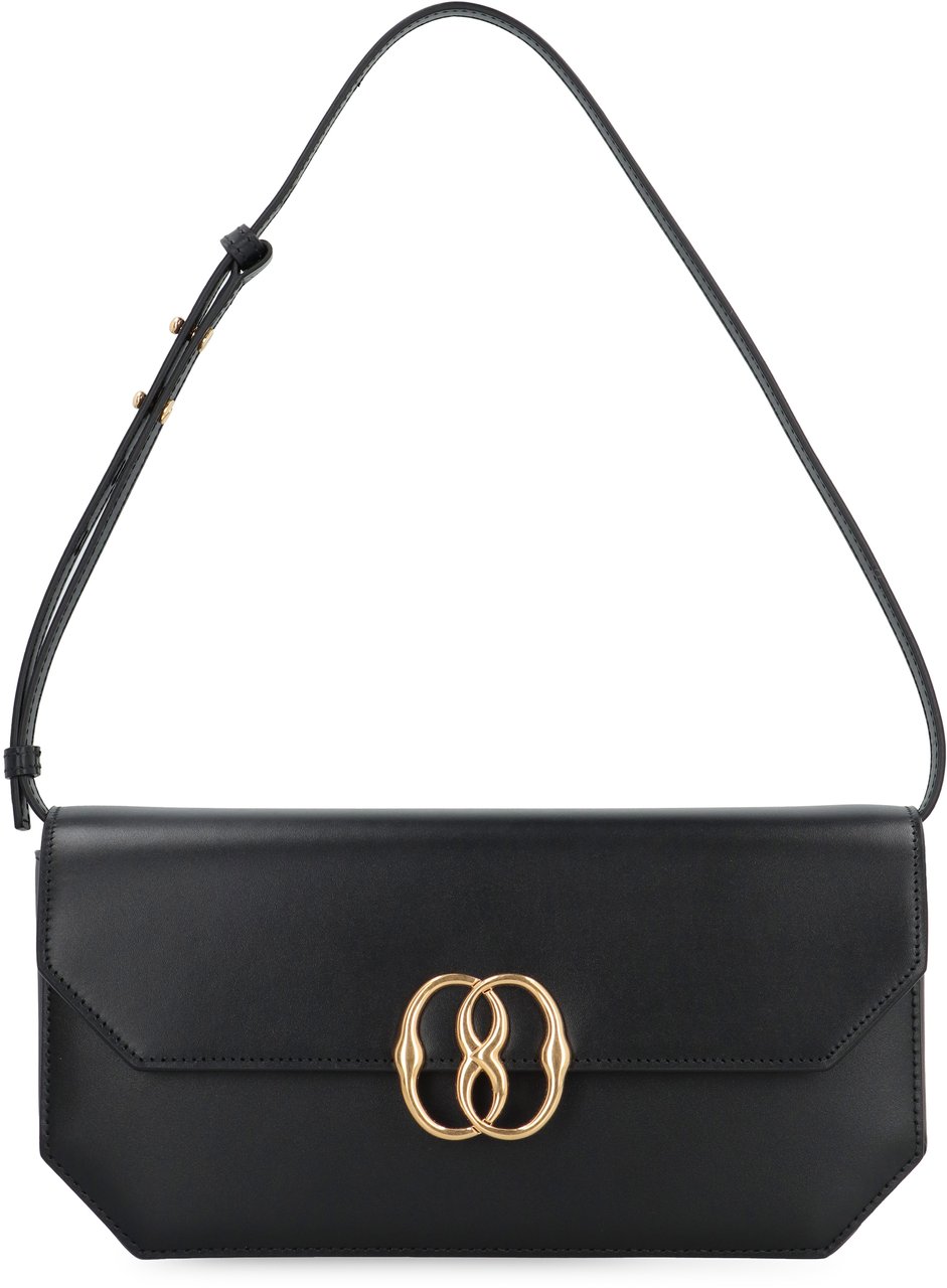 Bally Emblem Folio leather shoulder bag Zwart