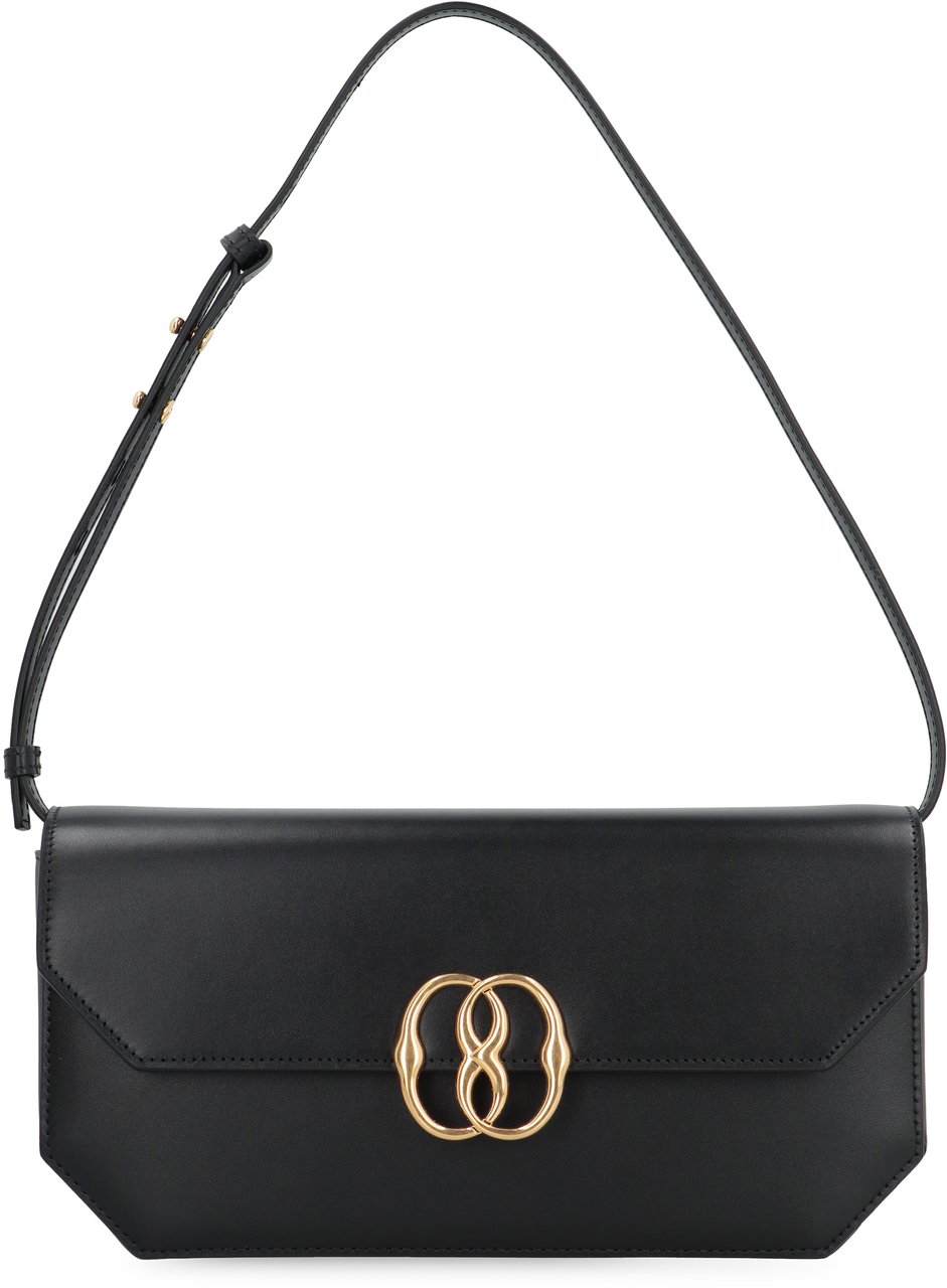 Bally Emblem Folio leather shoulder bag Zwart