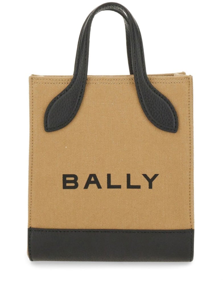 Bally Structured Bag With Prominent Logo Neutraal