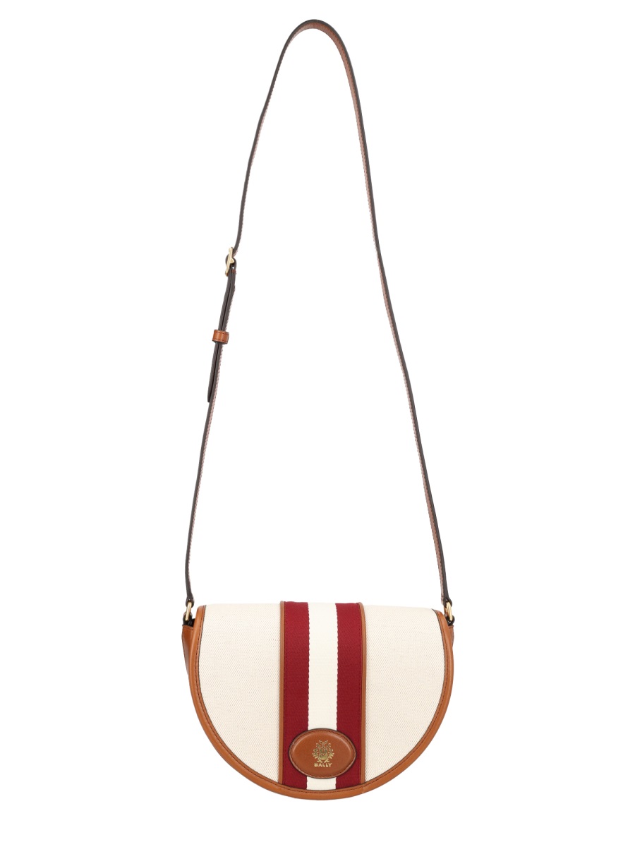 Bally Sign Round Semi-Circular Stripe Bag Rood