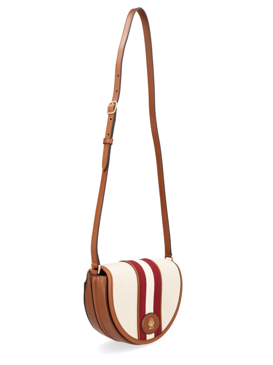 Bally Sign Round Semi-Circular Stripe Bag Rood