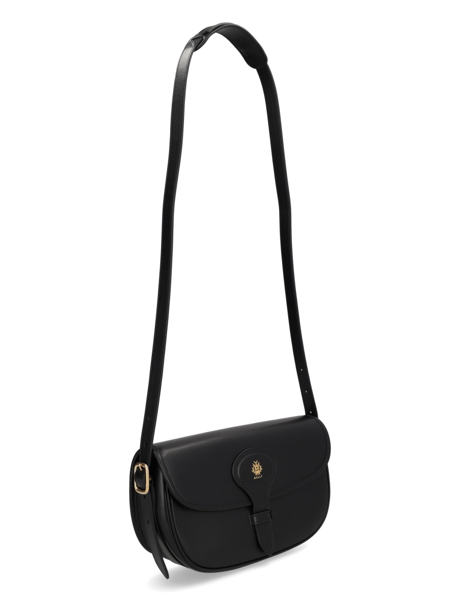 Bally Black Bovine Leather Beckhett Shoulder Bag Zwart