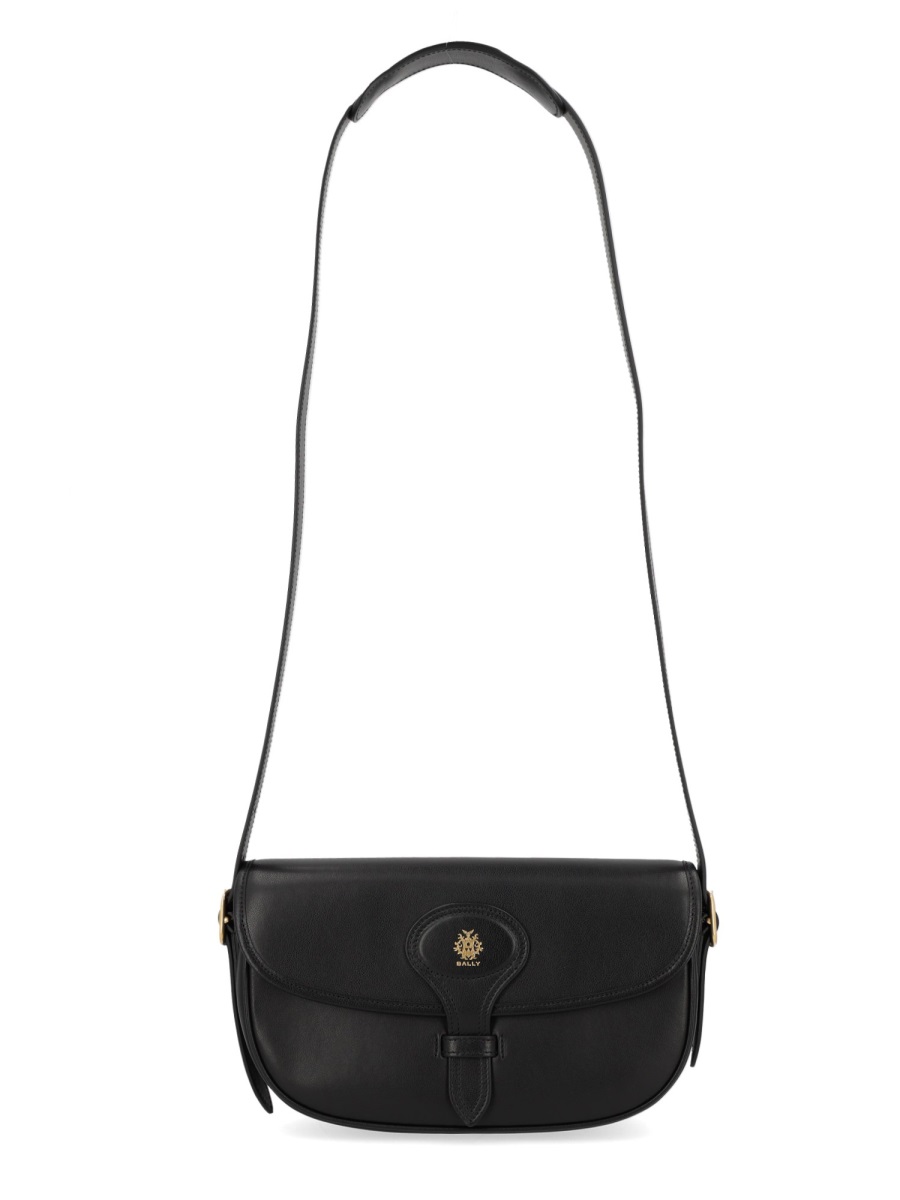 Bally Black Bovine Leather Beckhett Shoulder Bag Zwart