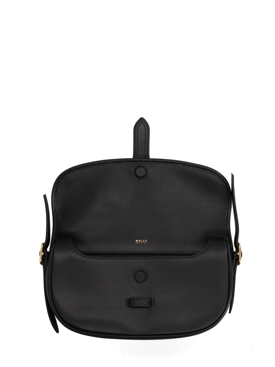 Bally Black Bovine Leather Beckhett Shoulder Bag Zwart