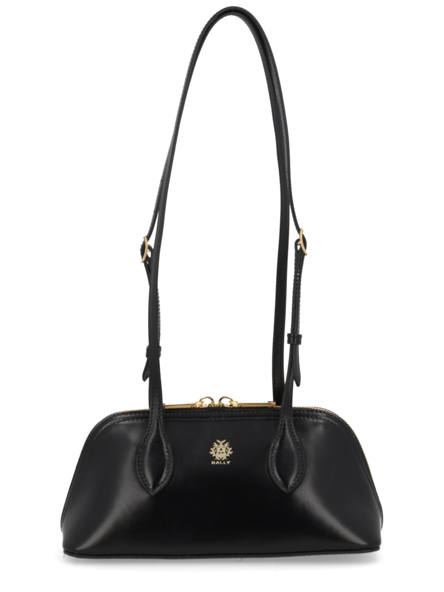 Bally Black Calf Leather Praline Shoulder Bag Zwart