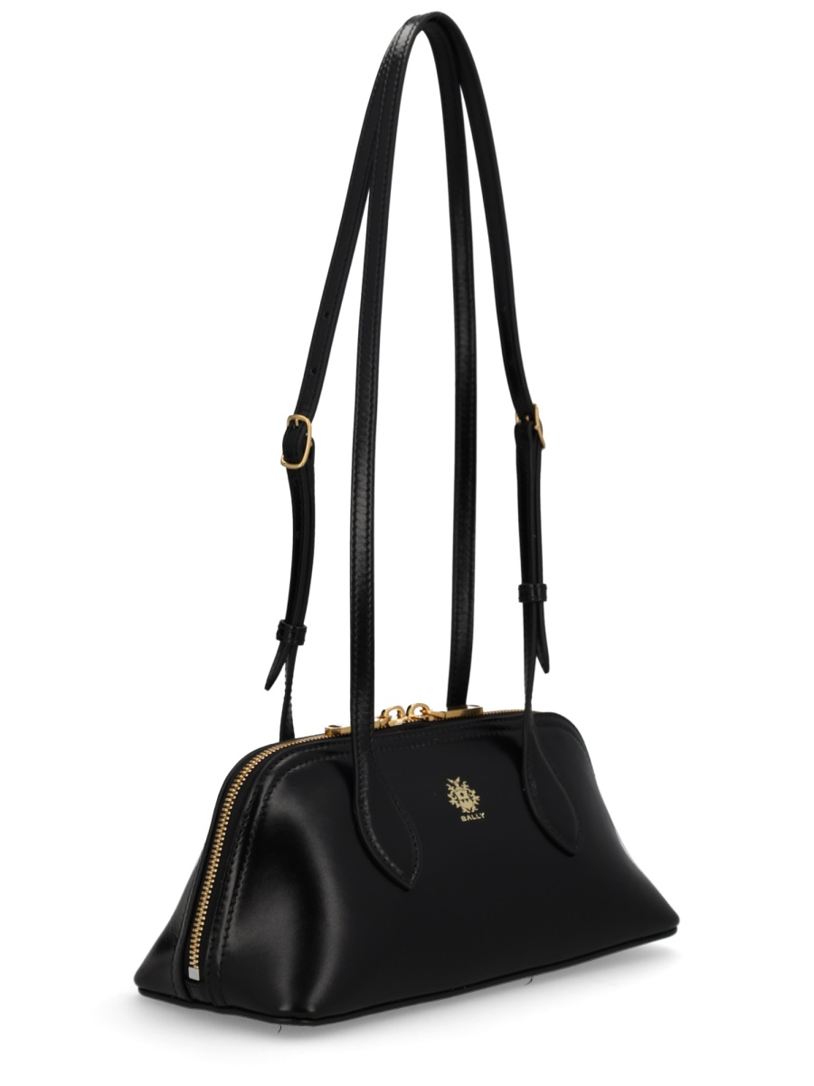 Bally Black Calf Leather Praline Shoulder Bag Zwart